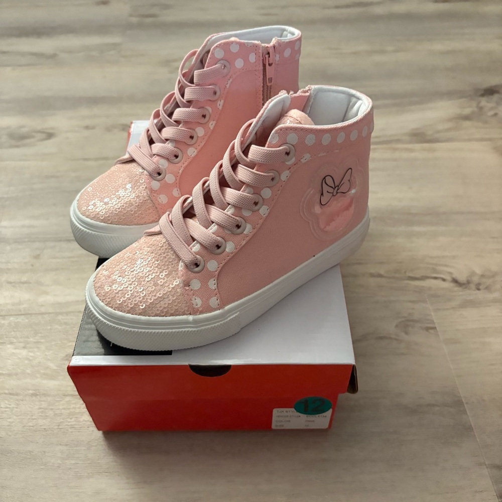 Groundup Disney Minnie Mouse Pink High Top Sneakers 12